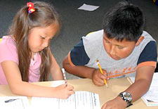 Children doing homework
