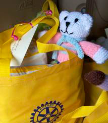 Bags with baby supplies